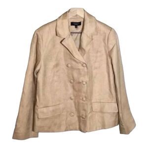 Talbots Double Breasted Blazer Jacket Neutral Career Coat Size‎ 12